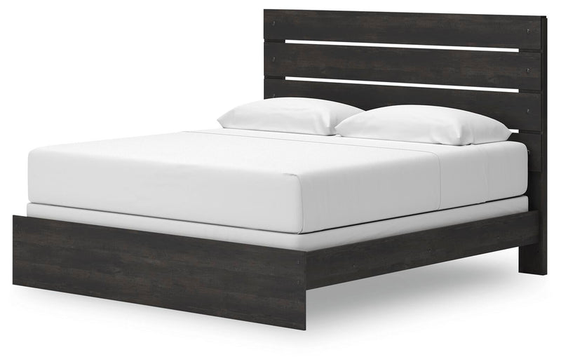 Delmorta King Panel Bed, Dresser, Mirror and Nightstand