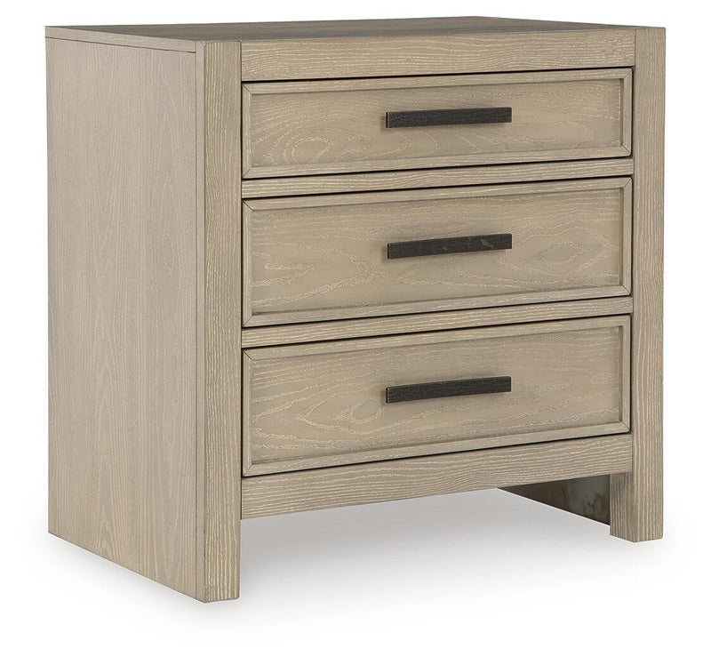Calmoro King Bookcase Bed with Mirrored Dresser and Nightstand