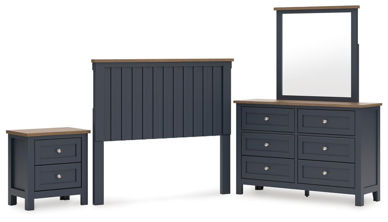 Landocken Full Panel Headboard, Dresser, Mirror and Nightstand