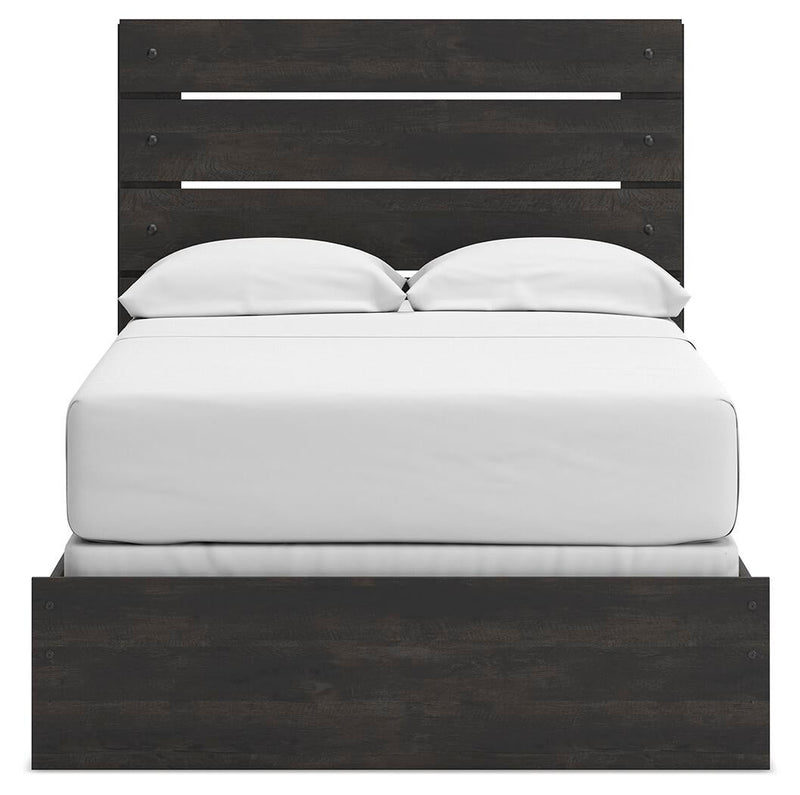 Delmorta Full Panel Bed, Dresser and Mirror