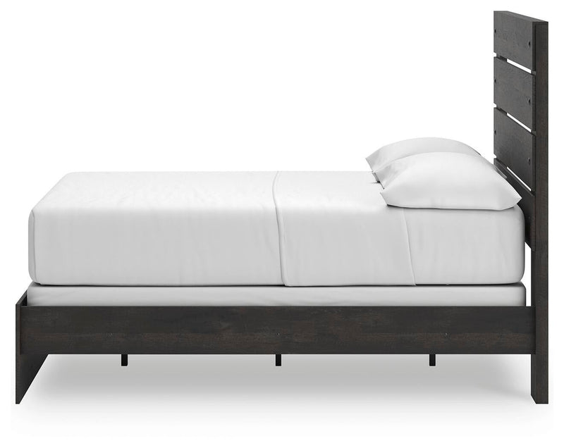 Delmorta Full Panel Bed, Dresser and Mirror
