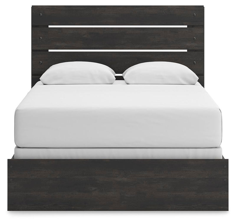 Delmorta Queen Panel Bed, Dresser and Mirror