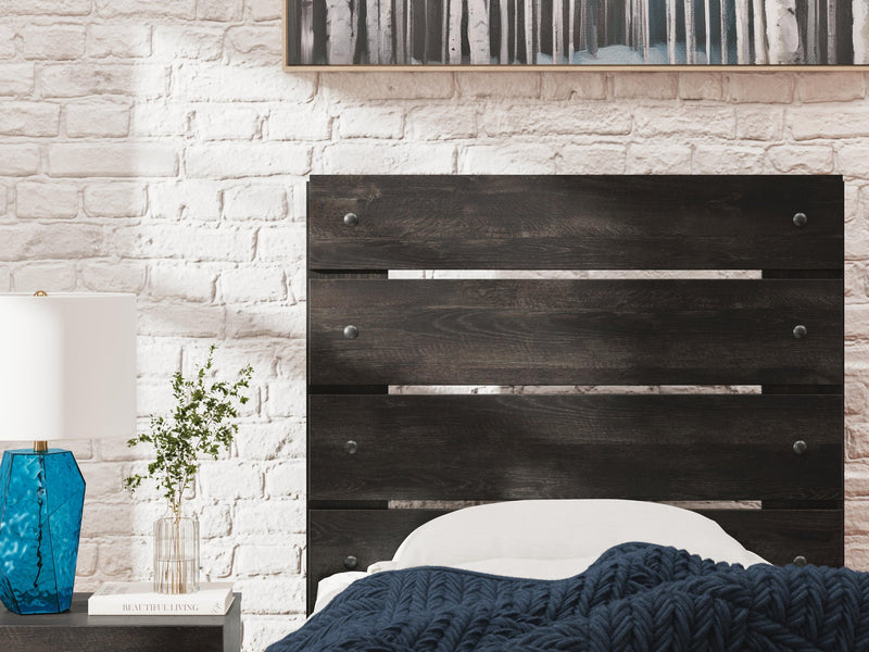 Delmorta Full Panel Storage Bed, Dresser and Mirror