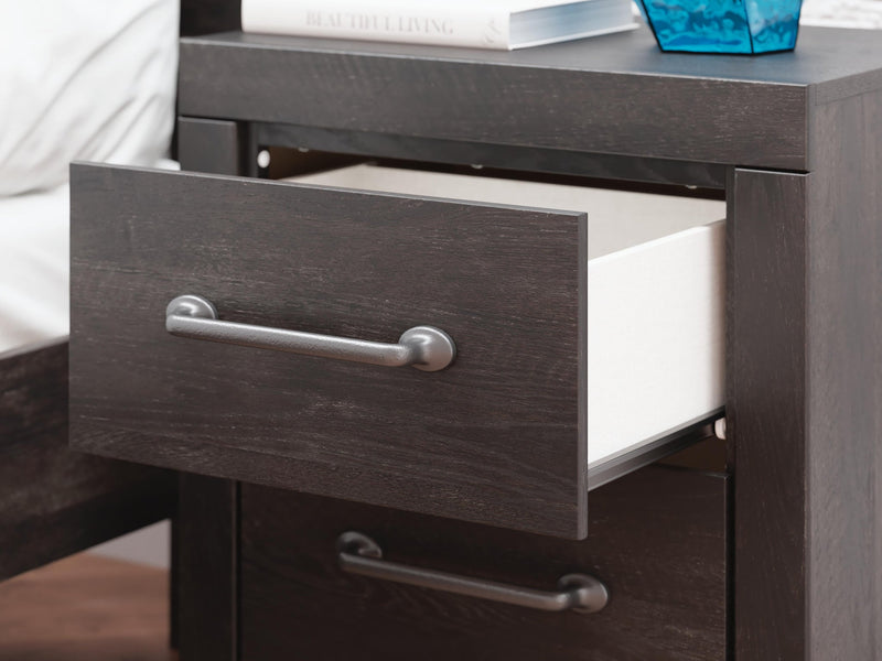 Delmorta Twin Panel Storage Bed, Dresser, Mirror and Nightstand
