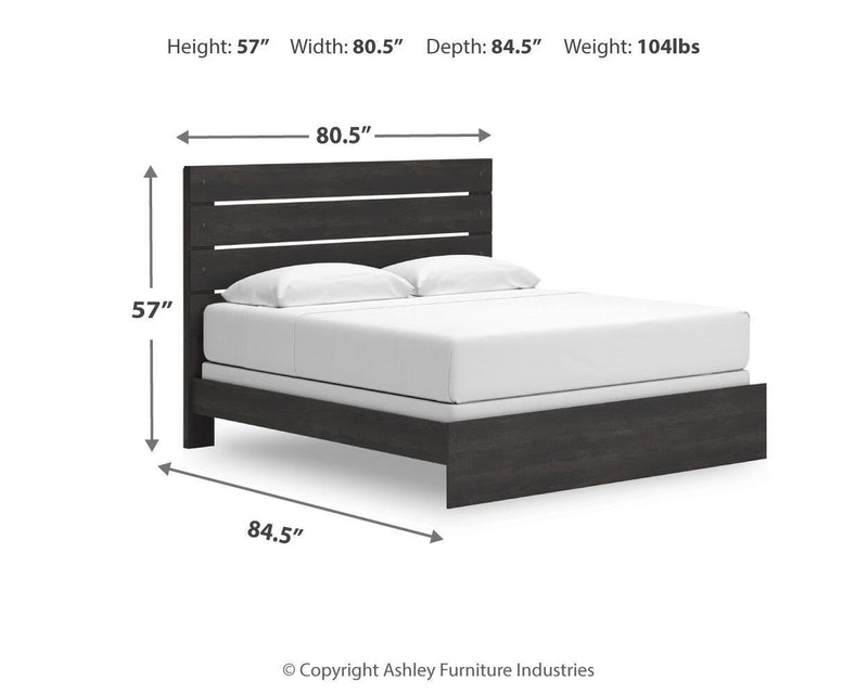 Delmorta King Panel Bed, Dresser and Mirror