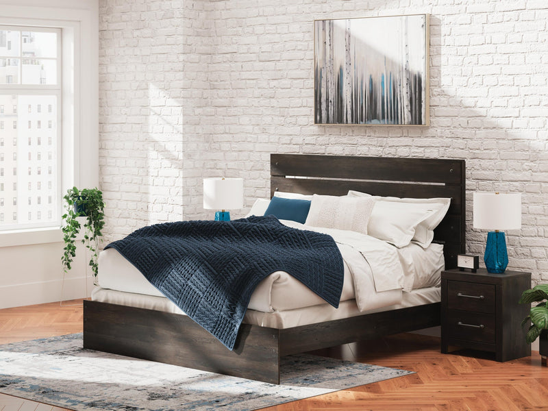Delmorta King Panel Bed, Dresser and Mirror