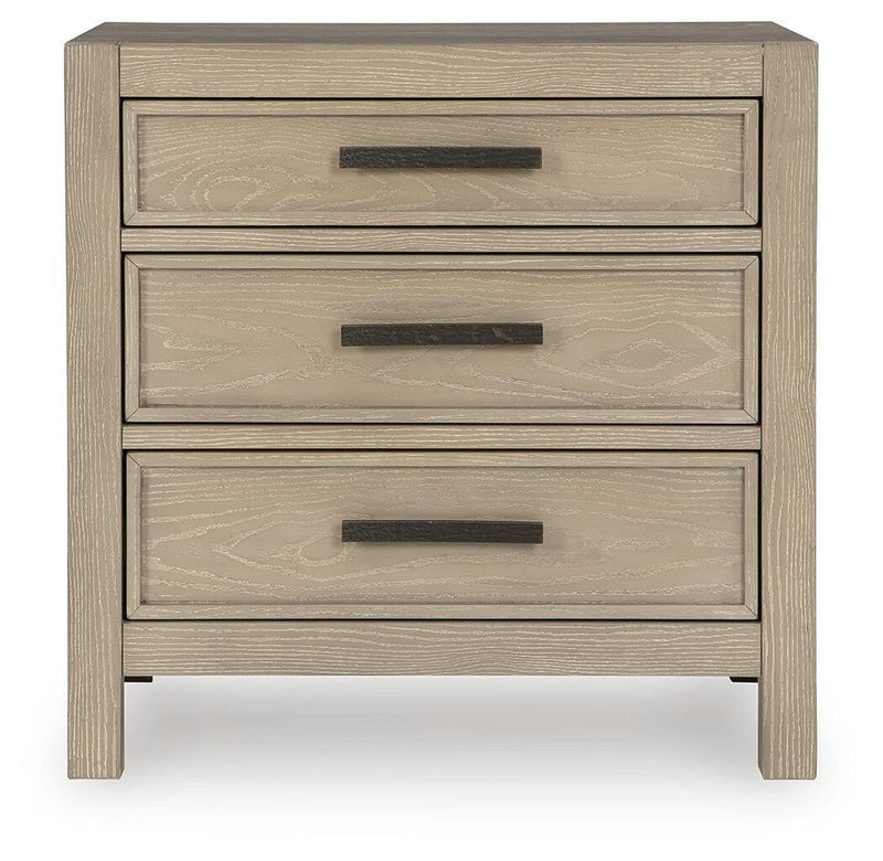 Calmoro Queen Bookcase Bed with Mirrored Dresser and Nightstand