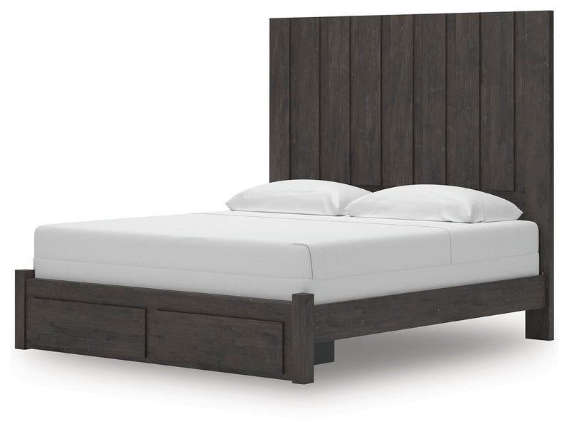 Parlayon King Panel Storage Bed, Dresser, Mirror and Nightstand