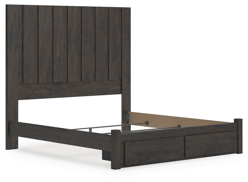 Parlayon King Panel Storage Bed, Dresser, Mirror and Nightstand