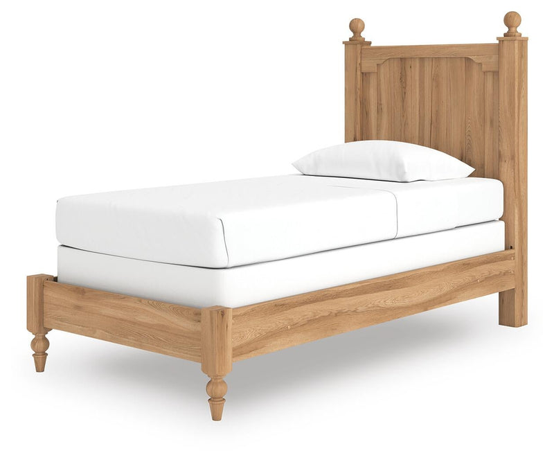 Galletyn Twin Panel Bed with Mirrored Dresser