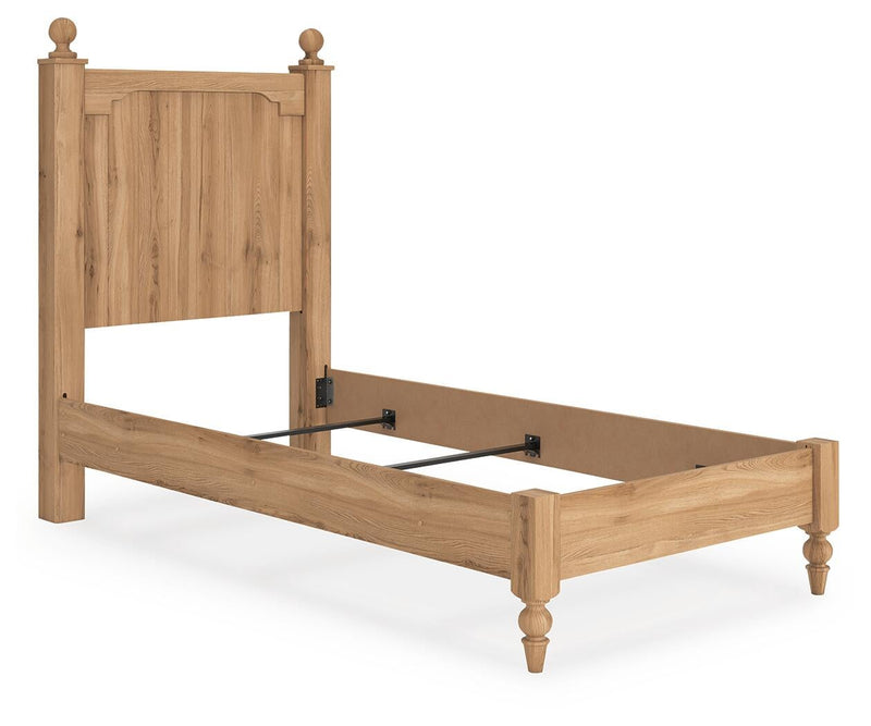 Galletyn Twin Panel Bed with Mirrored Dresser