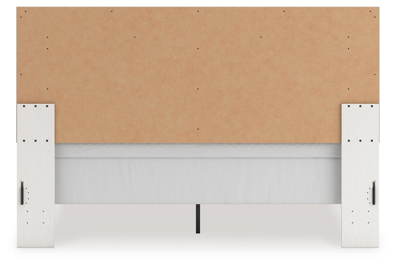 Birmonton King Upholstered Panel Bed, Dresser and Mirror
