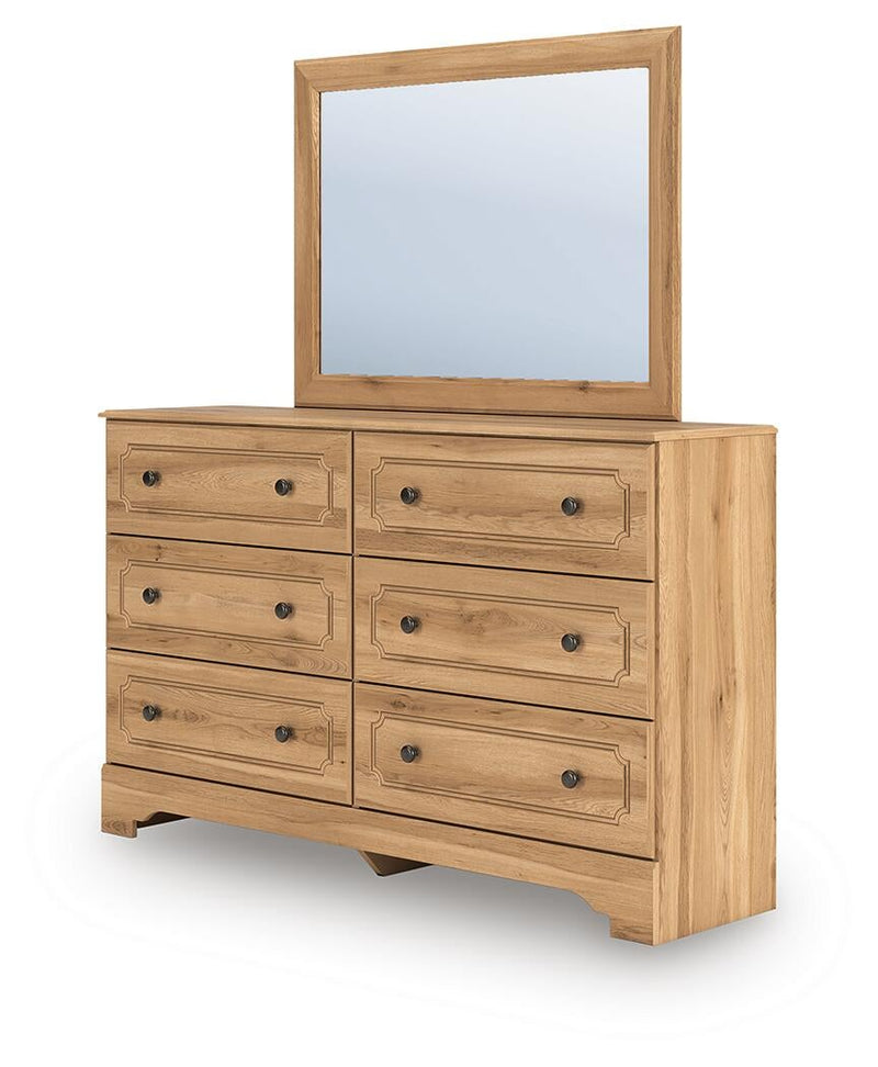 Galletyn Full Panel Bed with Mirrored Dresser and Nightstand