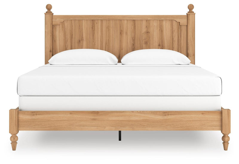 Galletyn King Panel Bed with Mirrored Dresser