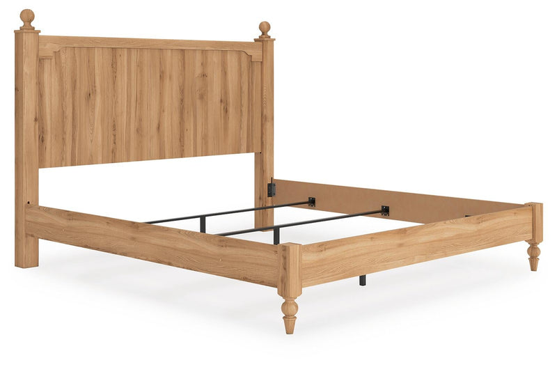 Galletyn King Panel Bed with Mirrored Dresser