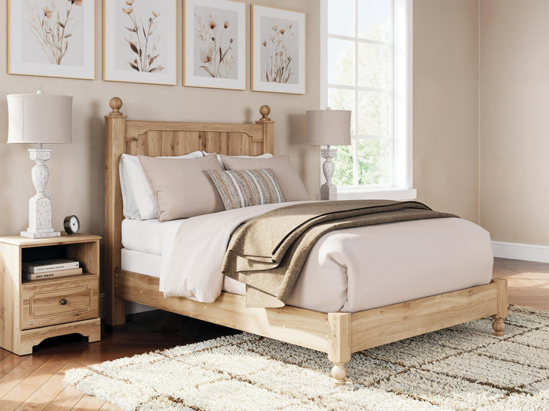 Galletyn Full Panel Bed with Mirrored Dresser
