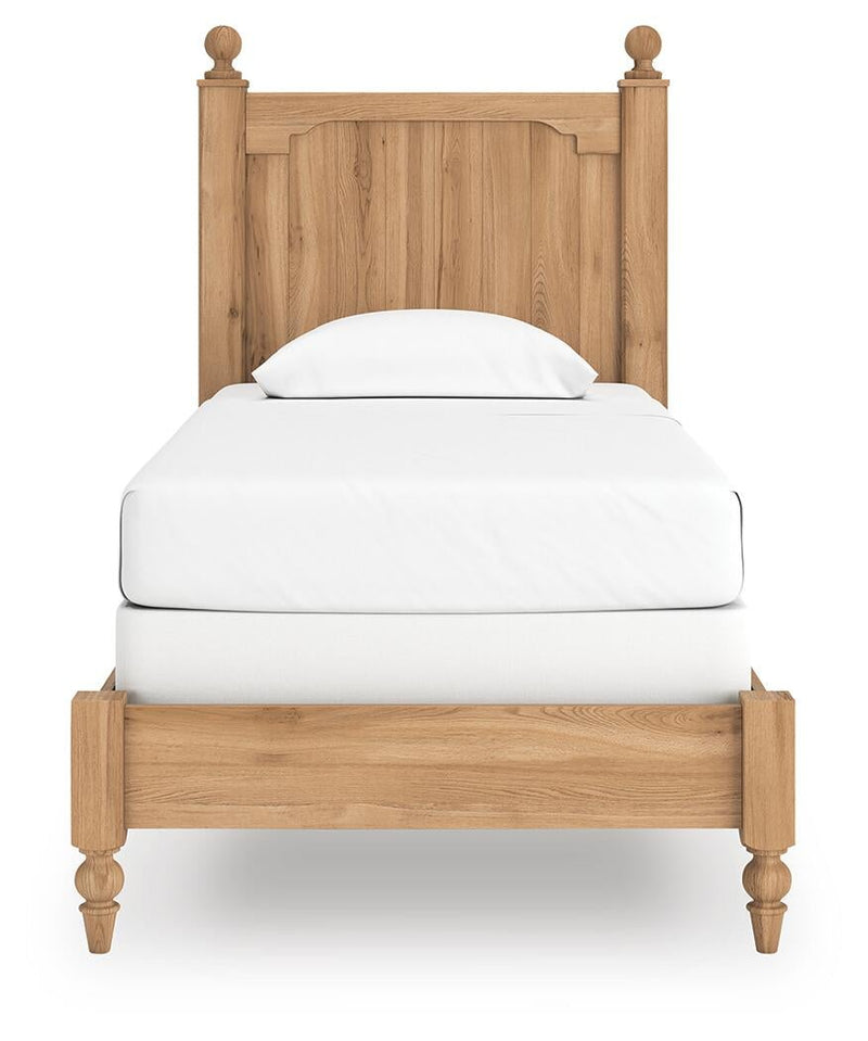 Galletyn Twin Panel Bed with Mirrored Dresser and Nightstand