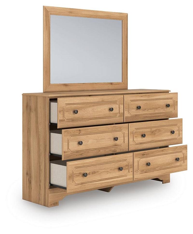 Galletyn Queen Panel Bed with Mirrored Dresser