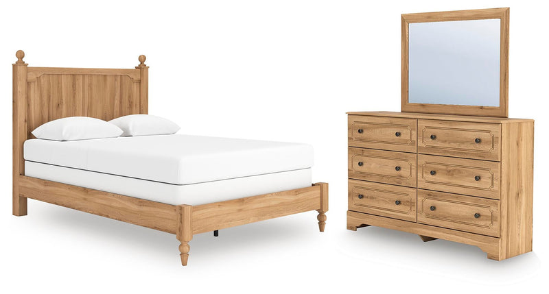 Galletyn Queen Panel Bed with Mirrored Dresser