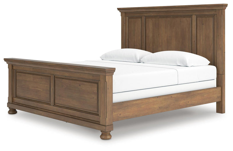 Vandenmore King Panel Bed with Mirrored Dresser and Nightstand