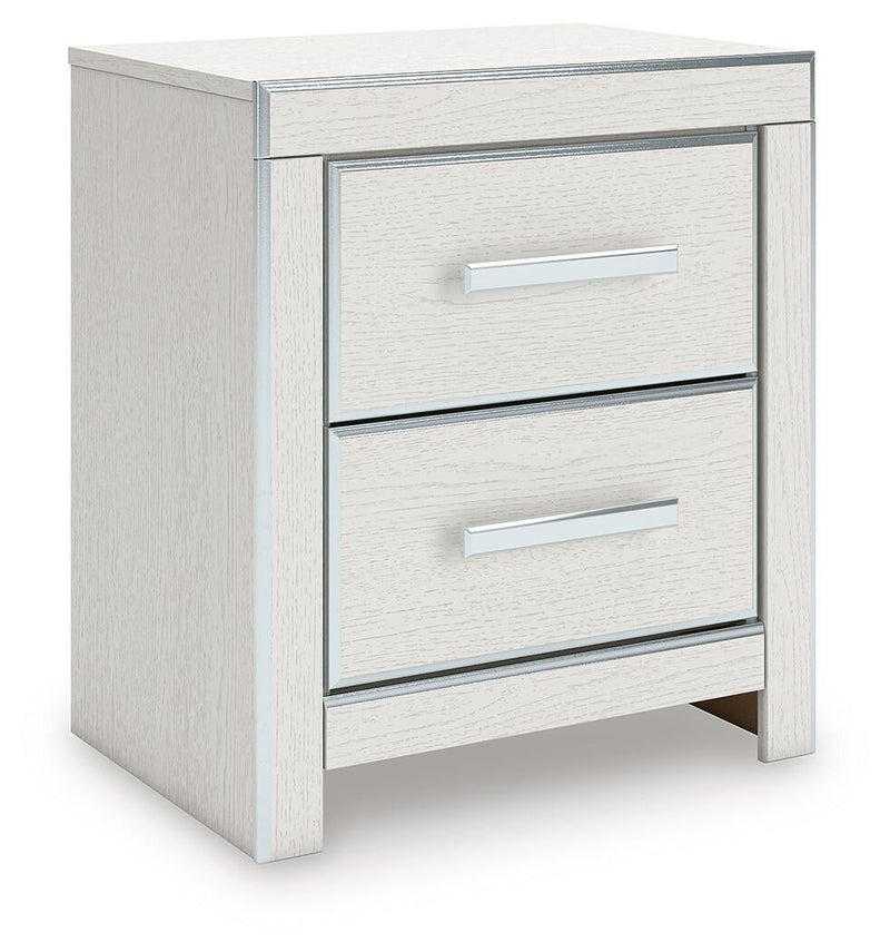 Birmonton California King Upholstered Bed, Dresser, Mirror and Nightstand