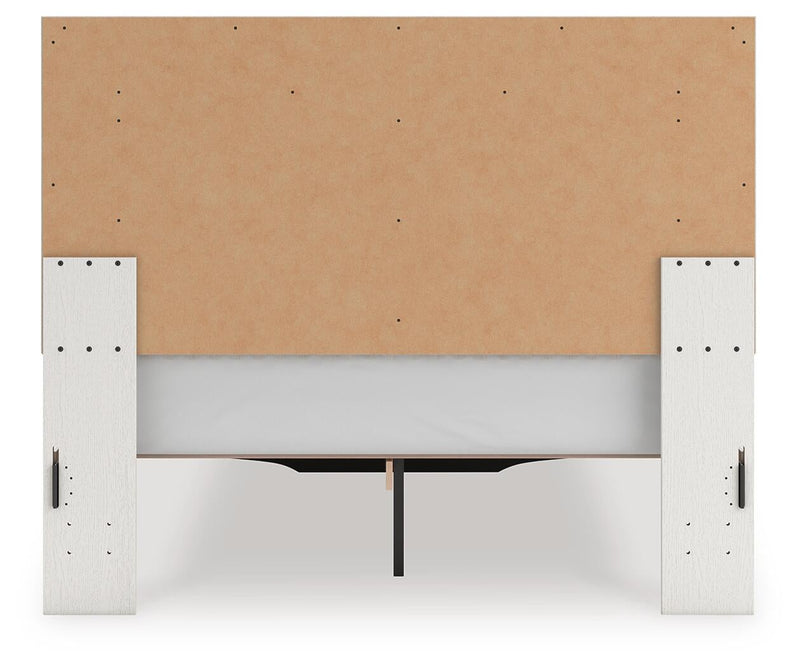 Birmonton Queen Upholstered Panel Platform Storage Bed, Dresser, Mirror, Chest and Nightstand