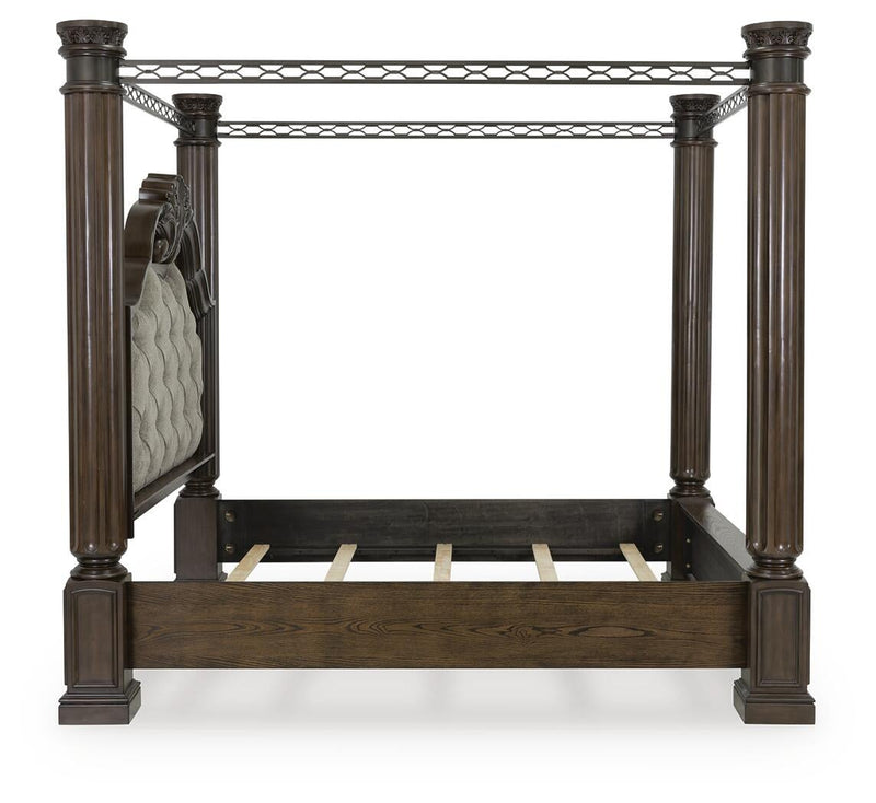 Maylee King Canopy Bed, Dresser and Mirror