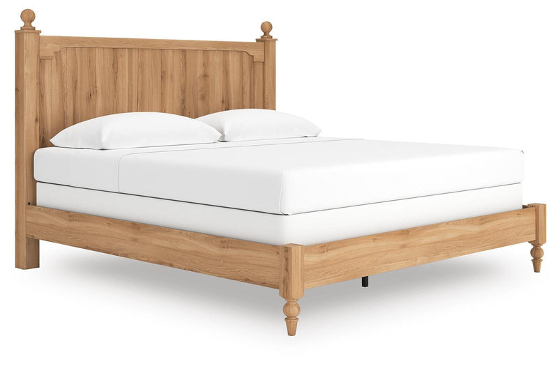 Galletyn King Panel Bed with Mirrored Dresser and Nightstand