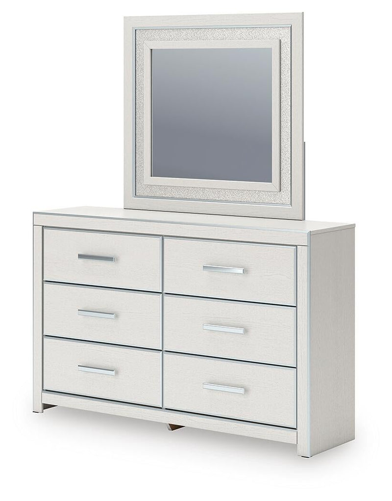 Birmonton Queen Upholstered Bed, Dresser and Mirror