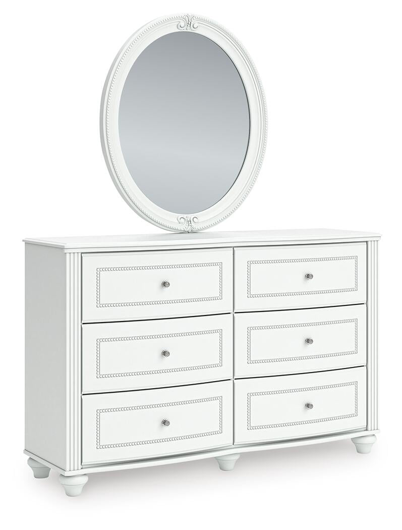 Maylilly Twin Upholstered Panel Storage Bed, Dresser, Mirror and Nightstand