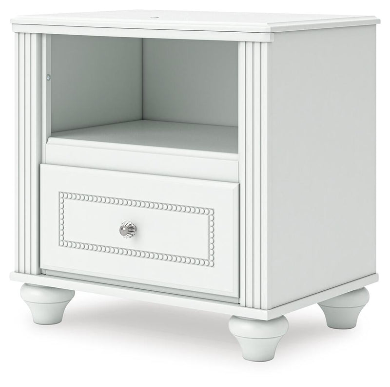 Maylilly Twin Upholstered Panel Storage Bed, Dresser, Mirror and Nightstand