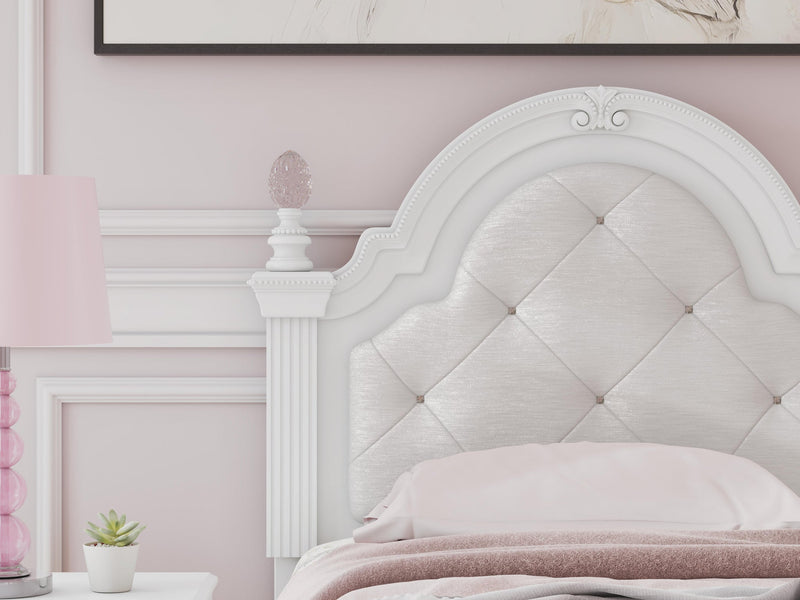 Maylilly Twin Upholstered Panel Storage Bed, Dresser, Mirror and Nightstand