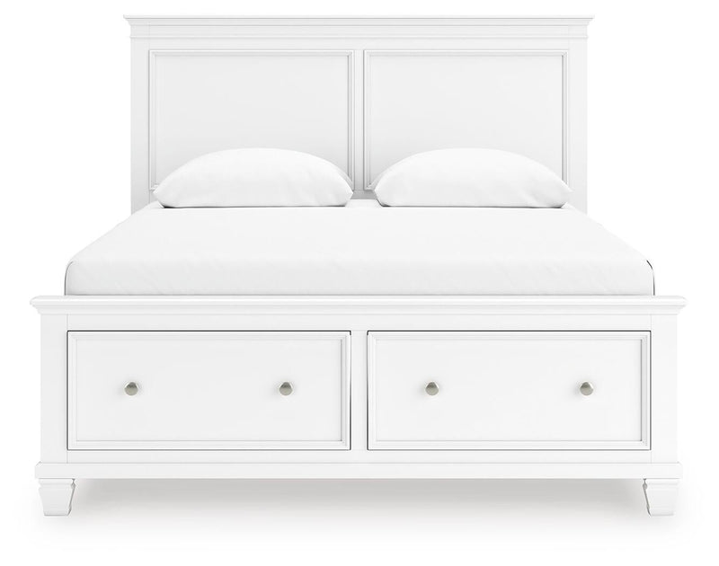 Fortman Queen Panel Storage Bed with Mirrored Dresser