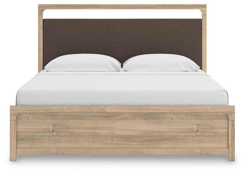 Hollymount King Upholstered Platform Bed, Dresser and Mirror