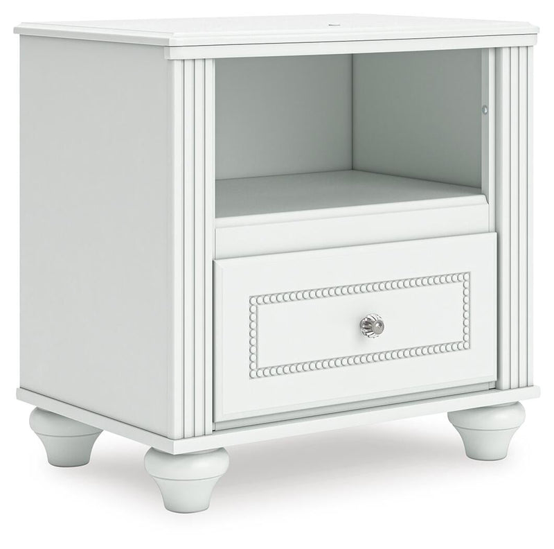 Maylilly Full Upholstered Panel Bed, Dresser, Mirror and Nightstand