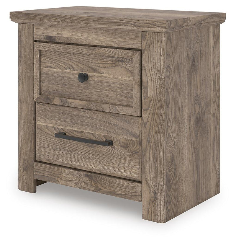 Keithland King Panel Bed with Mirrored Dresser and Nightstand