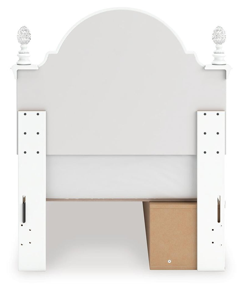 Maylilly Twin Upholstered Panel Storage Bed, Dresser and Mirror