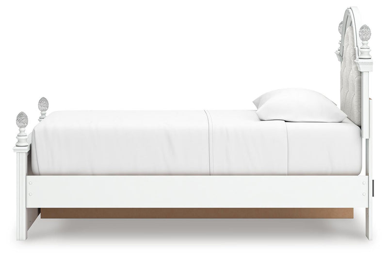 Maylilly Twin Upholstered Panel Storage Bed, Dresser and Mirror