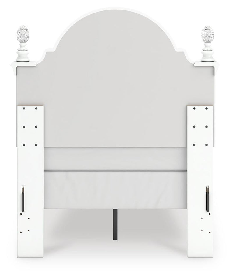 Maylilly Twin Upholstered Panel Bed, Dresser, Mirror and Nightstand
