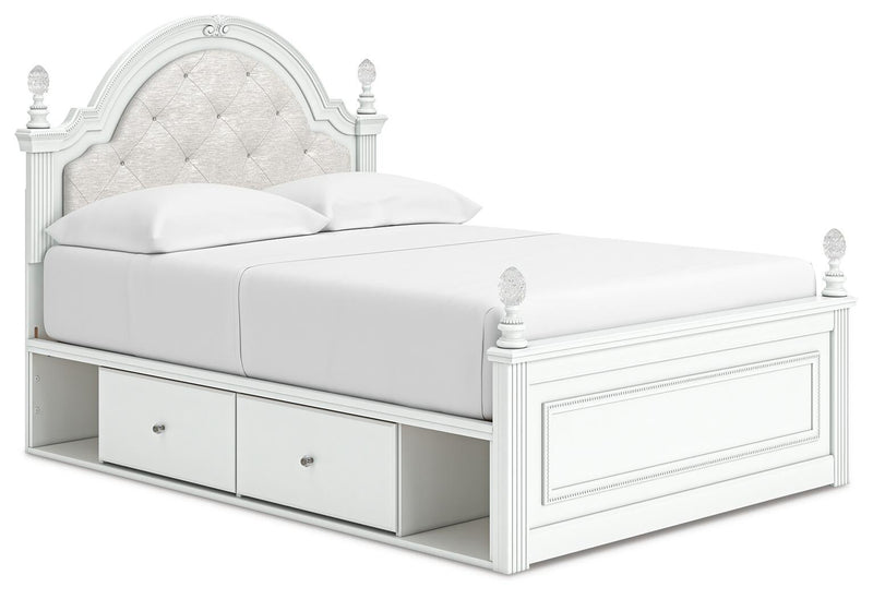 Maylilly Full Upholstered Panel Storage Bed, Dresser and Mirror