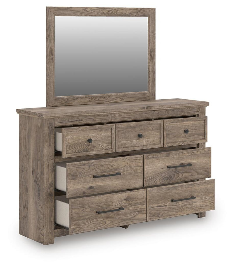 Keithland Queen Panel Bed with Mirrored Dresser
