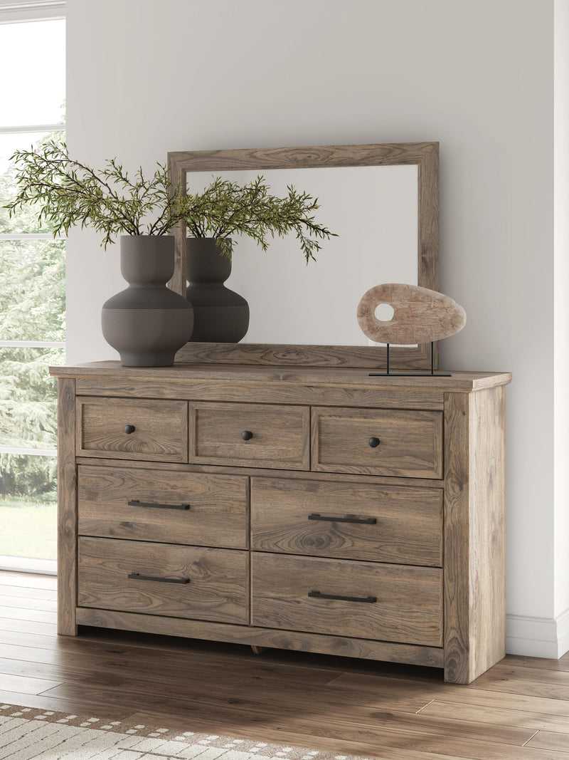 Keithland Queen Panel Bed with Mirrored Dresser