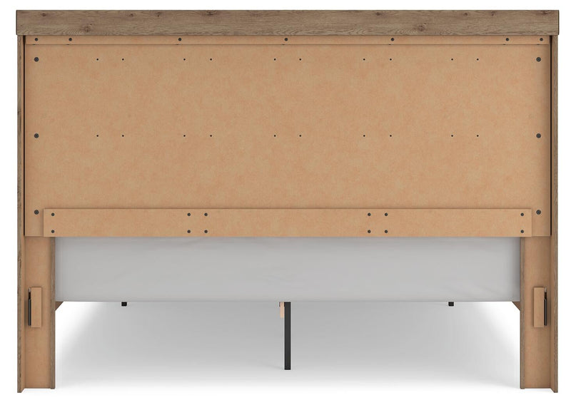 Garistyn King Panel Storage Bed. Dresser, Mirror and Nightstand