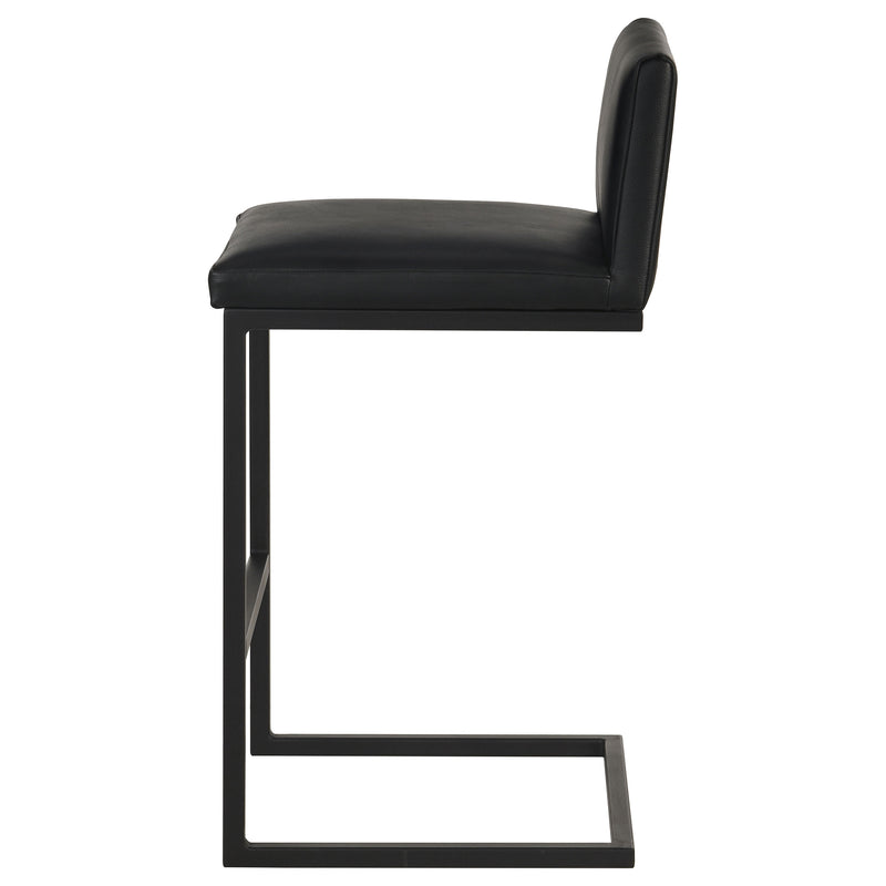 Vardon Genuine Leather Bar Stool Black (Set of 2)