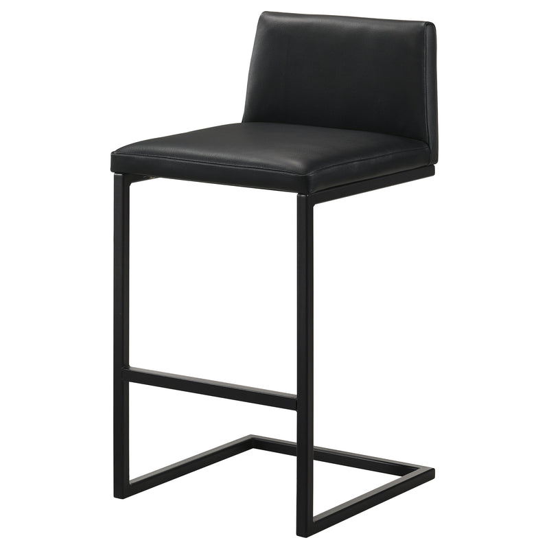 Vardon Genuine Leather Bar Stool Black (Set of 2)