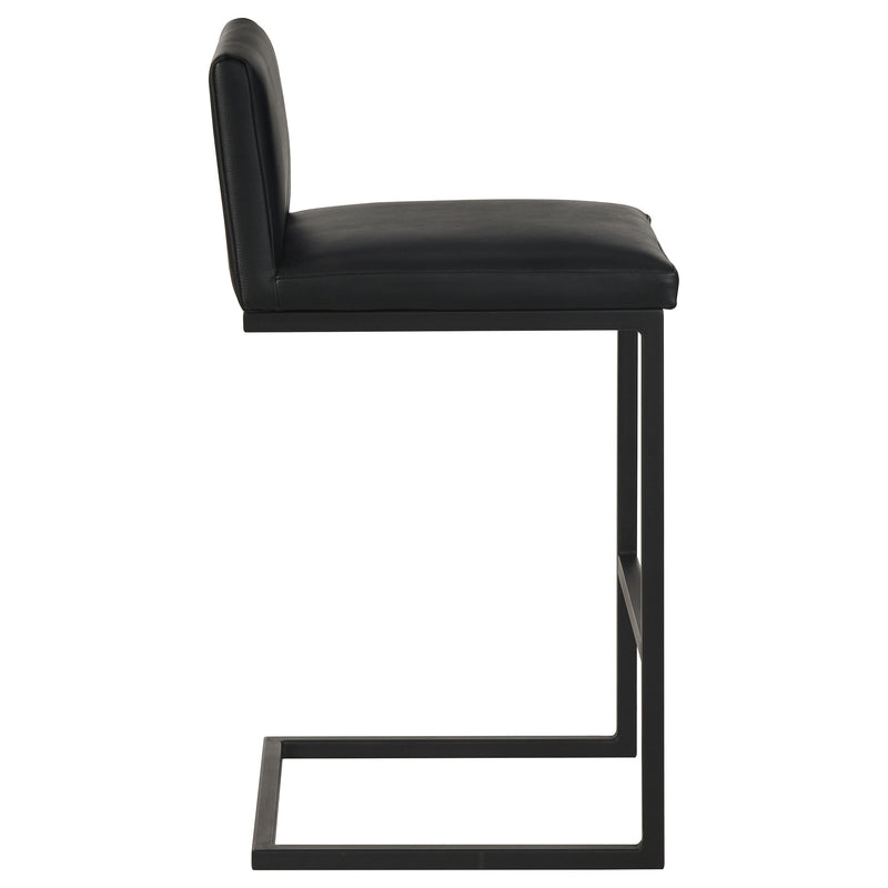 Vardon Genuine Leather Bar Stool Black (Set of 2)