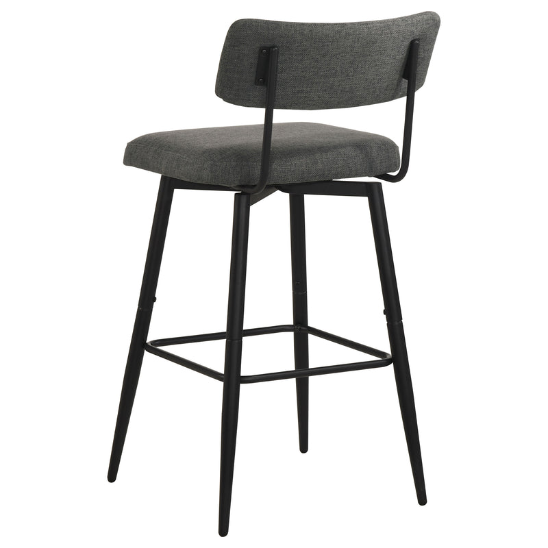 Levine Fabric Upholstered Swivel Bar Chair Grey (Set of 2)