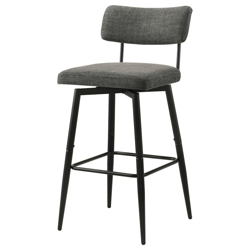 Levine Fabric Upholstered Swivel Bar Chair Grey (Set of 2)