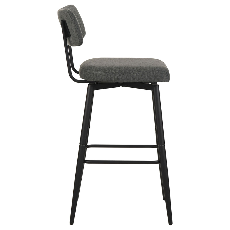 Levine Fabric Upholstered Swivel Bar Chair Grey (Set of 2)