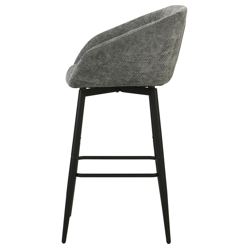 Rainer Fabric Upholstered Swivel Bar Chair Charcoal (Set of 2)